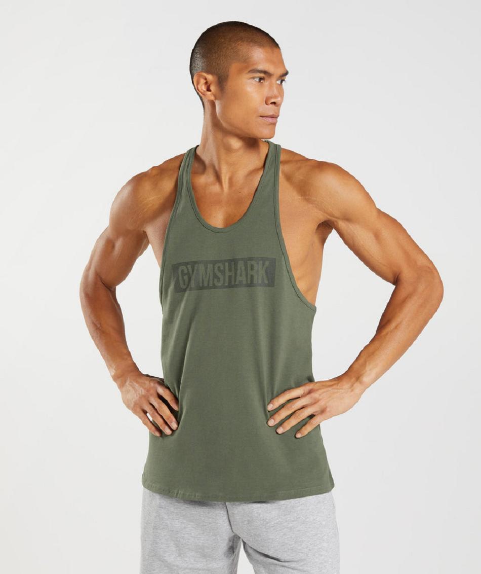 Stringers Gymshark Block Hombre Verde Oliva | CO 3557OKI